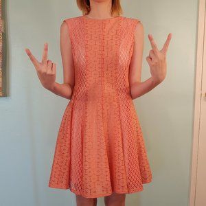 Pink Lace Midi Dress